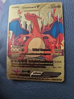 Pokemon V Evolution Gold Charizard Extremely Rare And Real Card - Image 1