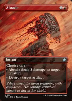 Abrade - Foil - Borderless NM, English MTG Foundations Main Set - Image 1