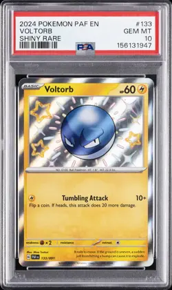 2024 POKEMON PAF EN-PALDEAN FATES SHINY RARE #133 VOLTORB PSA 10 - Image 1