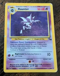 Haunter HP 6/62 Unlimited Fossil Pokemon TCG Holo Vintage WOTC - Image 1