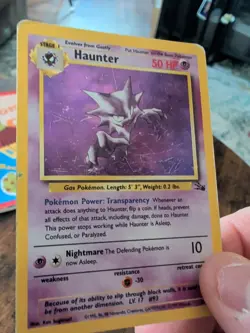 Haunter HP 6/62 Unlimited Fossil Pokemon TCG Holo Vintage WOTC - Image 2