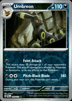 UMBREON 059/131 HOLO RARE PRISMATIC EVOLUTIONS POKEMON REVERSE HOLO NM - Image 1
