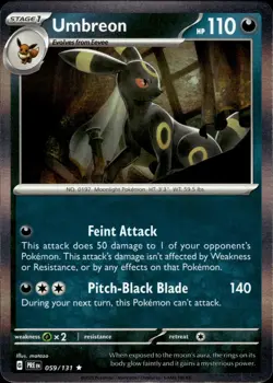 UMBREON 059/131 HOLO RARE PRISMATIC EVOLUTIONS POKEMON HOLO NM - Image 1