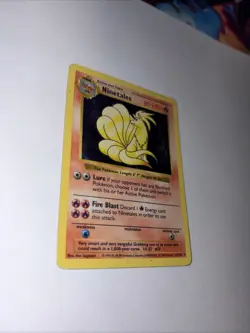 Pokemon Shadowless Ninetales Holo 12/102 No Attack Damage ERROR - Black Flame - Image 3