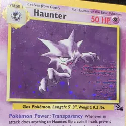 Haunter 6/62 Pokemon TCG Fossil - Ink Stain Error Misprint - LP - Image 1