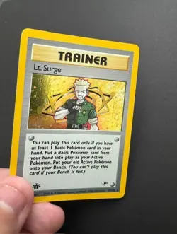 Lt. Surge 17/132 Gym Heroes Holo 1st Edition Pokemon TCG - Image 2