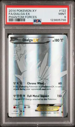 2014 POKEMON XY PHANTOM FORCES #122 FULL ART/DIALGA EX PSA 9 - Image 1