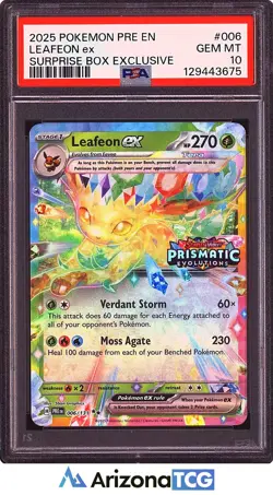Pokemon 2025 Leafeon ex 006 Surprise Box Prismatic Evolutions GEM MINT PSA 10 - Image 1