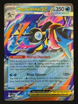Mega Greninja ex 022/086 Double Rare ME04: Chaos Rising Pokemon Near Mint - Image 1