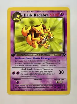 Dark Kadabra 2000 Pokemon Team Rocket 1st Edition Uncommon #39/82 * Near Mint - Image 1