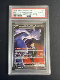 2026 Team Rocket's Mewtwo ex 281/217 SIR Ascended Heroes GEM MINT PSA 10 Pokemon - Image 1