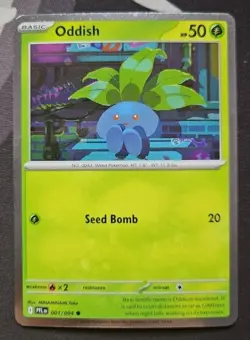 Oddish (Cosmos Holo) 001/094 Pokemon Phantasmal Flames - NM - Image 1