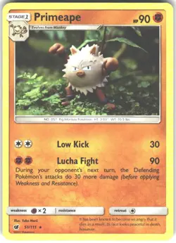 Primeape 51/111 Rare Crimson Invasion Pokemon Lightly Played - Image 1
