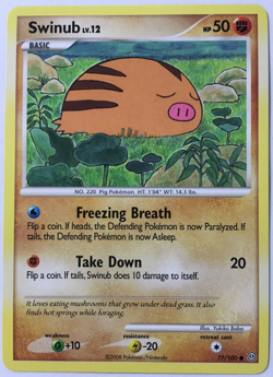 POKEMON SWINUB LV.12 77/100 D&P STORMFRONT COMMON NEAR MINT - Image 1