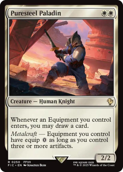 MTG magic 1x Puresteel Paladin SURGE FOIL (M/NM) Commander Final Fantasy - Image 1
