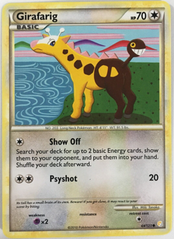 POKEMON GIRAFARIG 64/123 HEARTGOLD & SOULSILVER COMMON NEAR MINT - Image 1