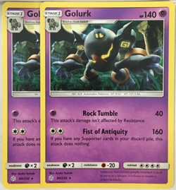 POKEMON 2X GOLURK 90/236 COSMIC ECLIPSE RARE NEAR MINT - Image 1