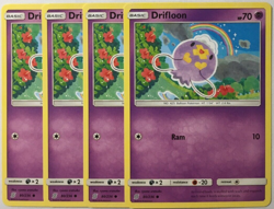 POKEMON 4X DRIFLOON 80/236 UNIFIED MINDS COMMON NEAR MINT-PLAYSET - Image 1