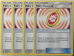 POKEMON 4X FAIRY CHARM (FIGHTING) 176/214 LOST THUNDER U/C NEAR MINT-PLAYSET - Image 1
