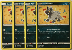 POKEMON 4X POOCHYENA 86/181 TEAM UP COMMON NEAR MINT-PLAYSET - Image 1