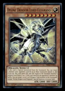 Divine Dragon Lord Felgrand SR02-EN001 Rise of the True Dragons Yu-Gi-Oh NM - Image 1