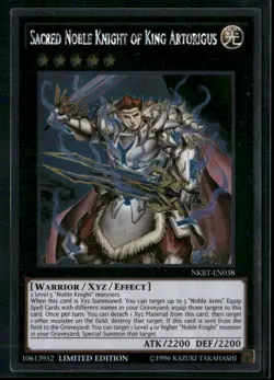 Sacred Noble Knight of King Artorigus NKRT-EN038 Limited Yu-Gi-Oh Platinum Rare - Image 1