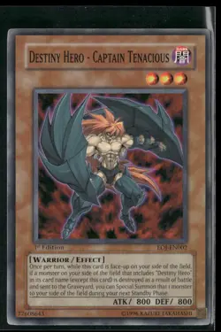 Destiny Hero - Captain Tenacious EOJ-EN002 1st Edition - Yu-Gi-Oh! TCG Common - Image 1