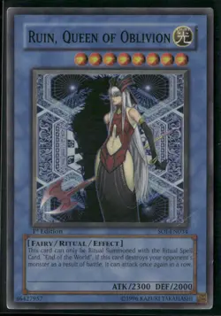 Ruin, Queen of Oblivion SOI-EN034 1st Edition - Yu-Gi-Oh! TCG Super Rare - Image 1