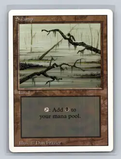 Magic: the gathering Revised Edition 300 Swamp (C) Land MTG tcg - Image 1