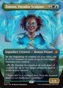 1x - Zimone, Paradox Sculptor - Borderless #351 - Foundations - NM MTG - Image 1