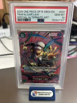 One Piece Trafalgar Law Special Alternate Art #031 OP15-EB04 EN Gem Mint PSA 10 - Image 1