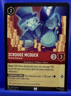 Disney Lorcana Scrooge Mcduck-Ghostly Ebenezer Character Card 104/204 - Image 1