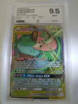 Pokemon FR Florizarre et Vipelierre GX 1/236 Escouade SL Eclipse Cosmique PG 9,5 - Image 1
