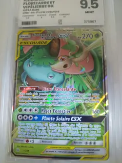 Pokemon FR Florizarre et Vipelierre GX 1/236 Escouade SL Eclipse Cosmique PG 9,5 - Image 3