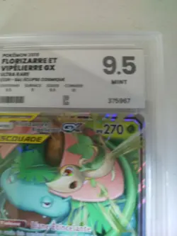 Pokemon FR Florizarre et Vipelierre GX 1/236 Escouade SL Eclipse Cosmique PG 9,5 - Image 5
