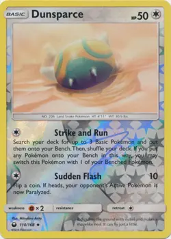 POKEMON CARD REVERSE HOLO DUNSPARCE 110/168 NO 206 LAND SNAKE POKEMON TCG CCG - Image 1