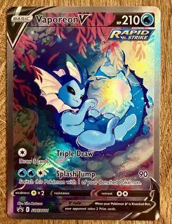 Vaporeon V Sword And Shield Promo SWSH181 Holo Custom Handmade Fan Art Card - Image 1
