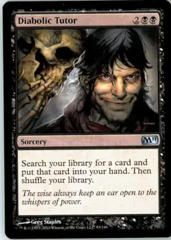 Diabolic Tutor 93 Uncommon Magic 2011 (M11) Near Mint - Image 2