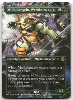 Michelangelo Weirdness to 11 Borderless MTG Teenage Mutant Ninja Turtles 214 R - Image 1