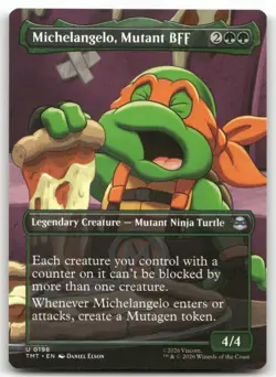 Michelangelo Mutant BFF Borderless MTG Teenage Mutant Ninja Turtles 198 U NM - Image 1