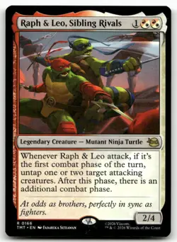 Raph & Leo, Sibling Rivals MTG Teenage Mutant Ninja Turtles 166 R NM - Image 1