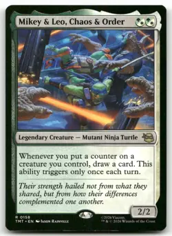 Mikey & Leo, Chaos & Order MTG Teenage Mutant Ninja Turtles 158 R NM - Image 1