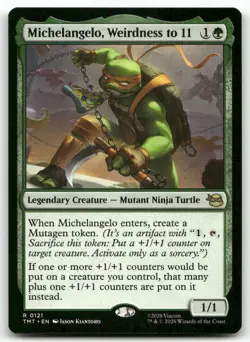 Michelangelo, Weirdness to 11 MTG Teenage Mutant Ninja Turtles 121 R NM - Image 1