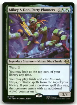 Mikey & Don, Party Planners MTG Teenage Mutant Ninja Turtles 157 R NM - Image 1