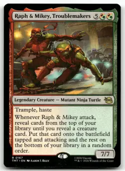 Raph & Mikey, Troublemakers MTG Teenage Mutant Ninja Turtles 167 R NM - Image 1
