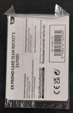 Team Rocket's Zapdos 070/182 Pokemon GameStop Stamped Promo Sealed NM Near Mint - Image 2
