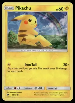 Pokemon TCG Shining Legends Pikachu 28/73 Cracked Ice Holo MINT - Image 1