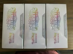 Lot of 3 Pokemon TCG Prismatic Evolutions Elite Trainer Box ETB Factory Sealed - Image 2