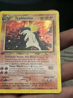 Pokemon TCG Typhlosion 18/111 Neo Genesis 1st Edition 2000 Holo Rare- DMG/ HP - Image 2