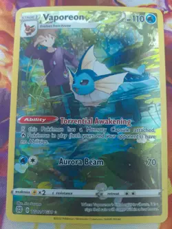 Vaporeon TG02/TG30 Brilliant Stars Trainer Gallery Full Art Holo NM Pokemon - Image 1